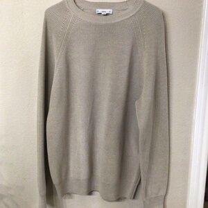 MNG/mango Khaki colored long sleeve sweater for men. Size medium new without tag